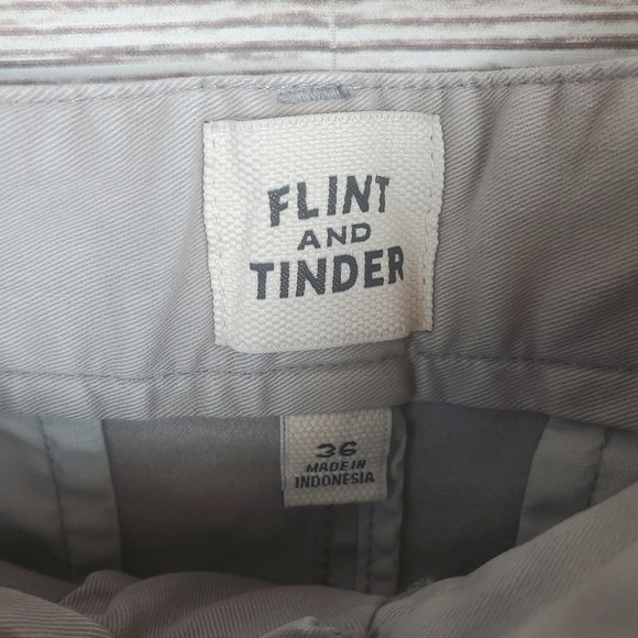 Flint And Tinder Size 36 Mens 365 Washed Grey Chino Khaki Shorts - Picture 9 of 9
